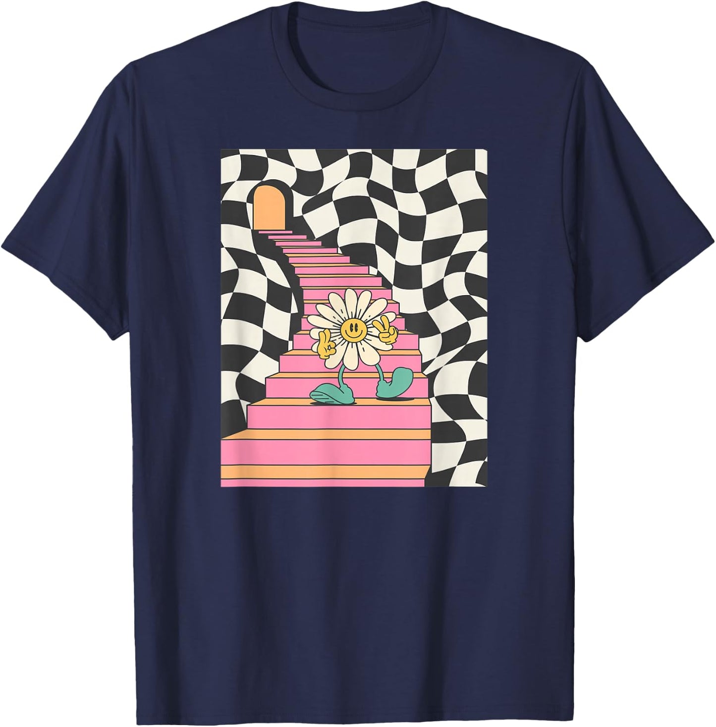 Trippy Flower T-Shirt - T-Shirt | Navy