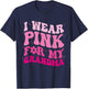 I Wear Pink for my Grandma Groovy Breast Cancer Women Kid T-Shirt - T-Shirt | Navy