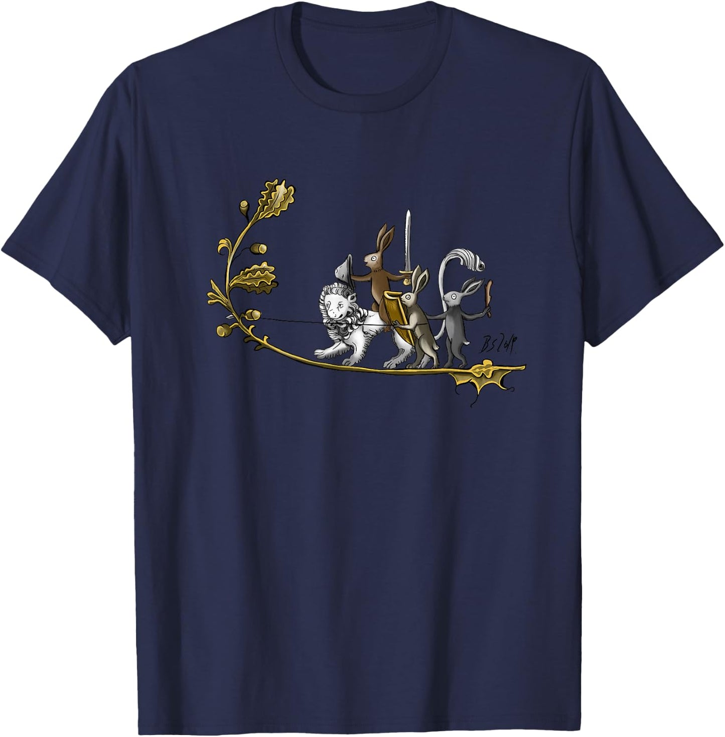 Medieval Rabbits T-Shirt - T-Shirt | Navy
