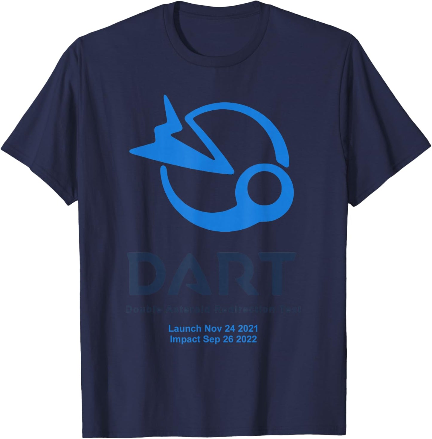 DART mission logo launch impact (blue) T-Shirt - T-Shirt | Navy