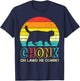 Chonk Fat Cat Meme Sunset Funny Black Kitten Men Women Kids T-Shirt - T-Shirt | Navy