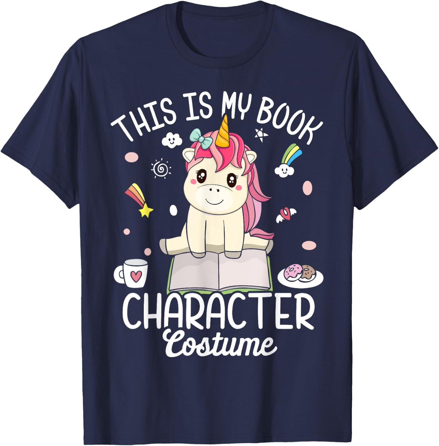 Book Character Costume Book Reader Girl Book Lover T-Shirt - T-Shirt | Navy