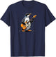 Penguin playing Electric Guitar, Penguin Guitarist T-Shirt - T-Shirt | Navy