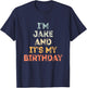 Jake Birthday Funny Name It's My Birthday T-Shirt - T-Shirt | Navy
