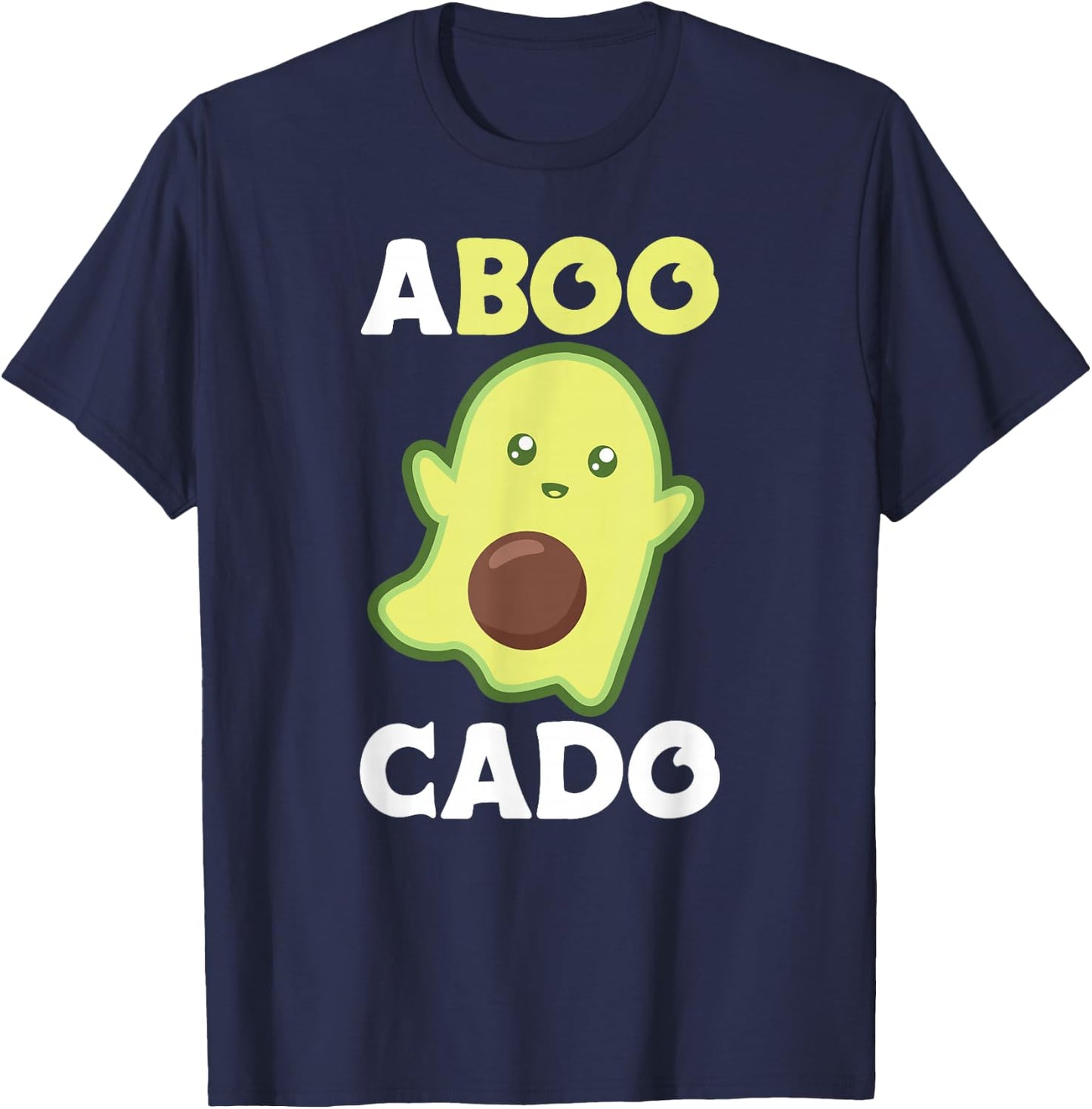 Avocado Ghost For Halloween Funny Avocados Pun T-Shirt - T-Shirt | Navy