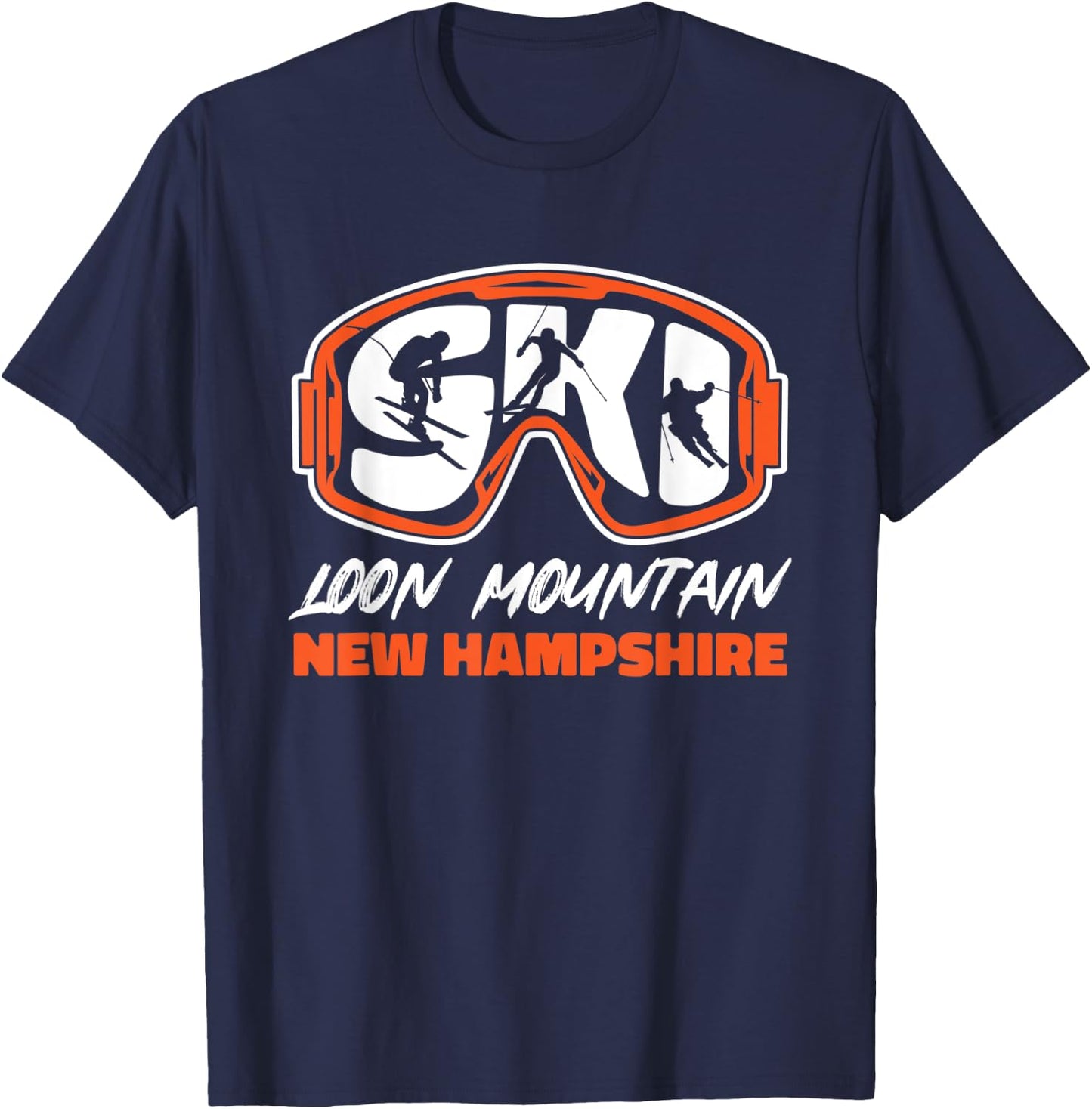 Ski Loon Mountain New Hampshire Skiing Moutain Skier T-Shirt - T-Shirt | Navy