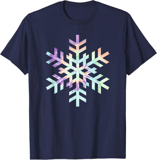 Tie Dye Snowflake Winter Christmas T-Shirt - T-Shirt | Navy