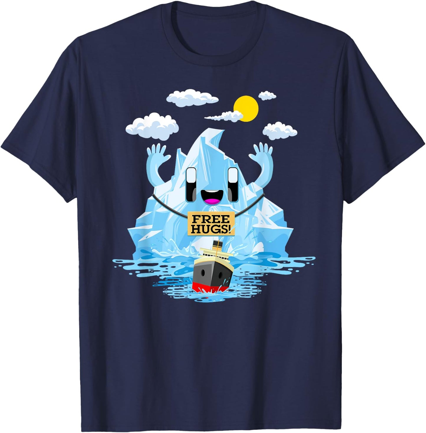 Free Hugs Iceberg Titanic Funny RMS Titanic Free Hugs T-Shirt - T-Shirt | Navy