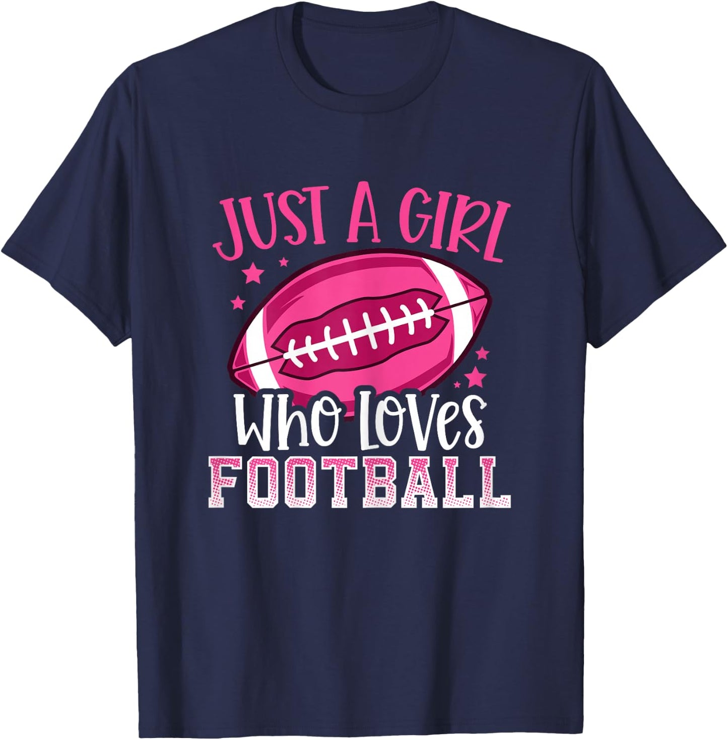 Just A Girl Who Loves Football T-Shirt - T-Shirt | Navy