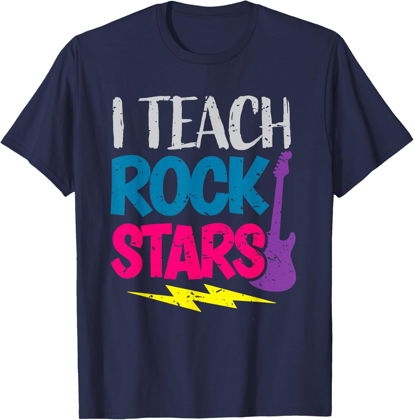 I Teach Rockstars Orchestra Music Teacher Back to School T-Shirt - T-Shirt | Navy