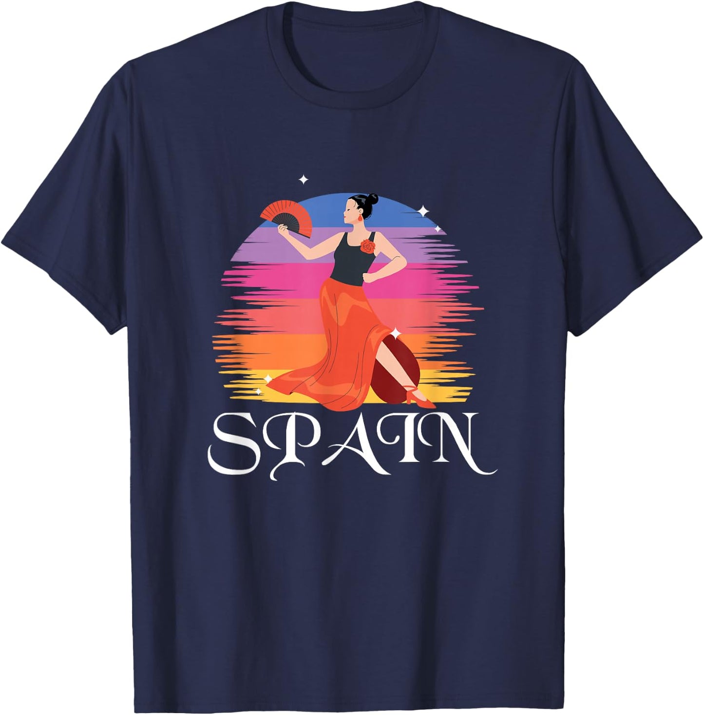 Spain | Girl Dancing Flamenco | Spanish Spaniard T-Shirt - T-Shirt | Navy