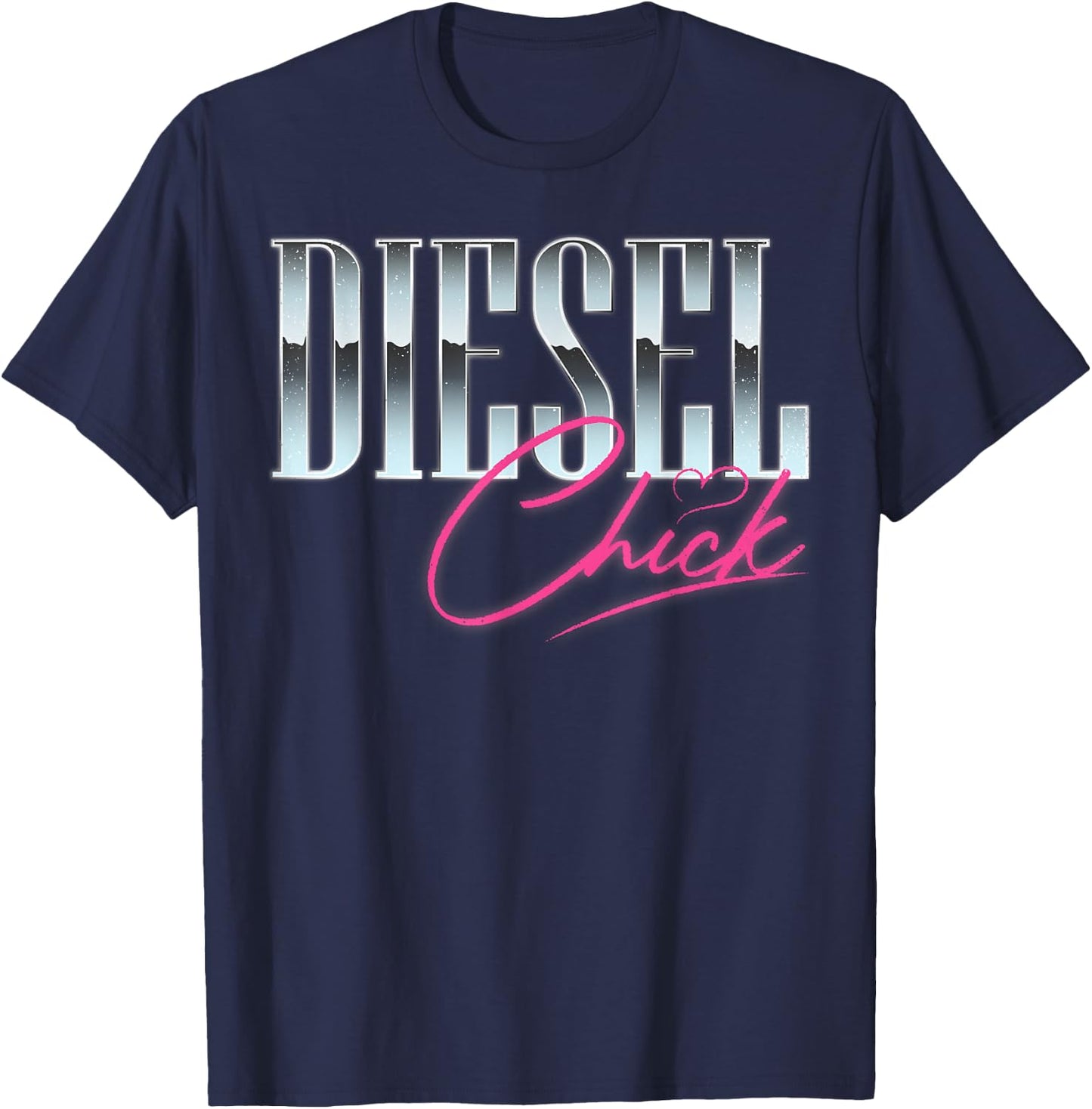 Diesel Chick Trucker Truck Driver Funny Women Retro Vintage T-Shirt - T-Shirt | Navy