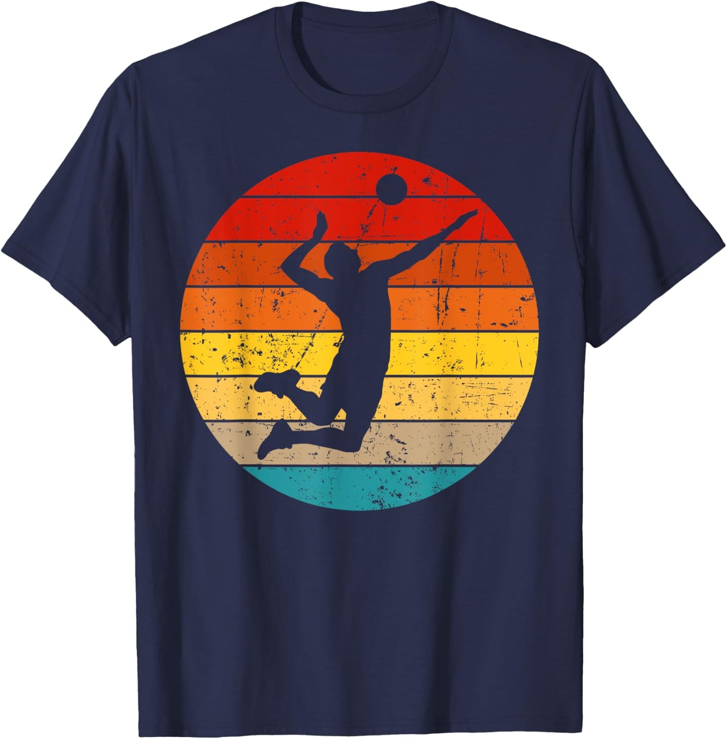 Vintage Volleyball Design Women Volleyball Player T-Shirt - T-Shirt | Navy
