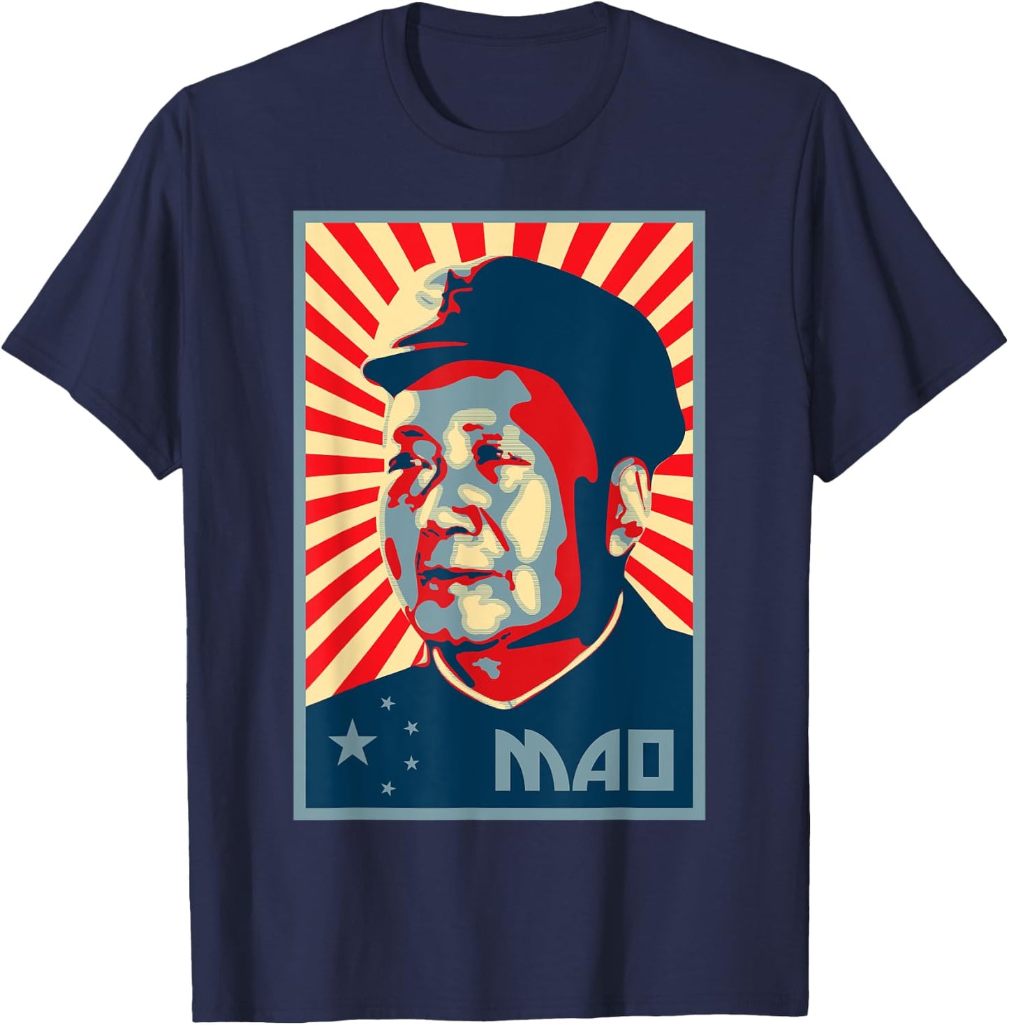 Mao Zedong Tse Tung Chairman Mao China Chinese Patriot T-Shirt - T-Shirt | Navy
