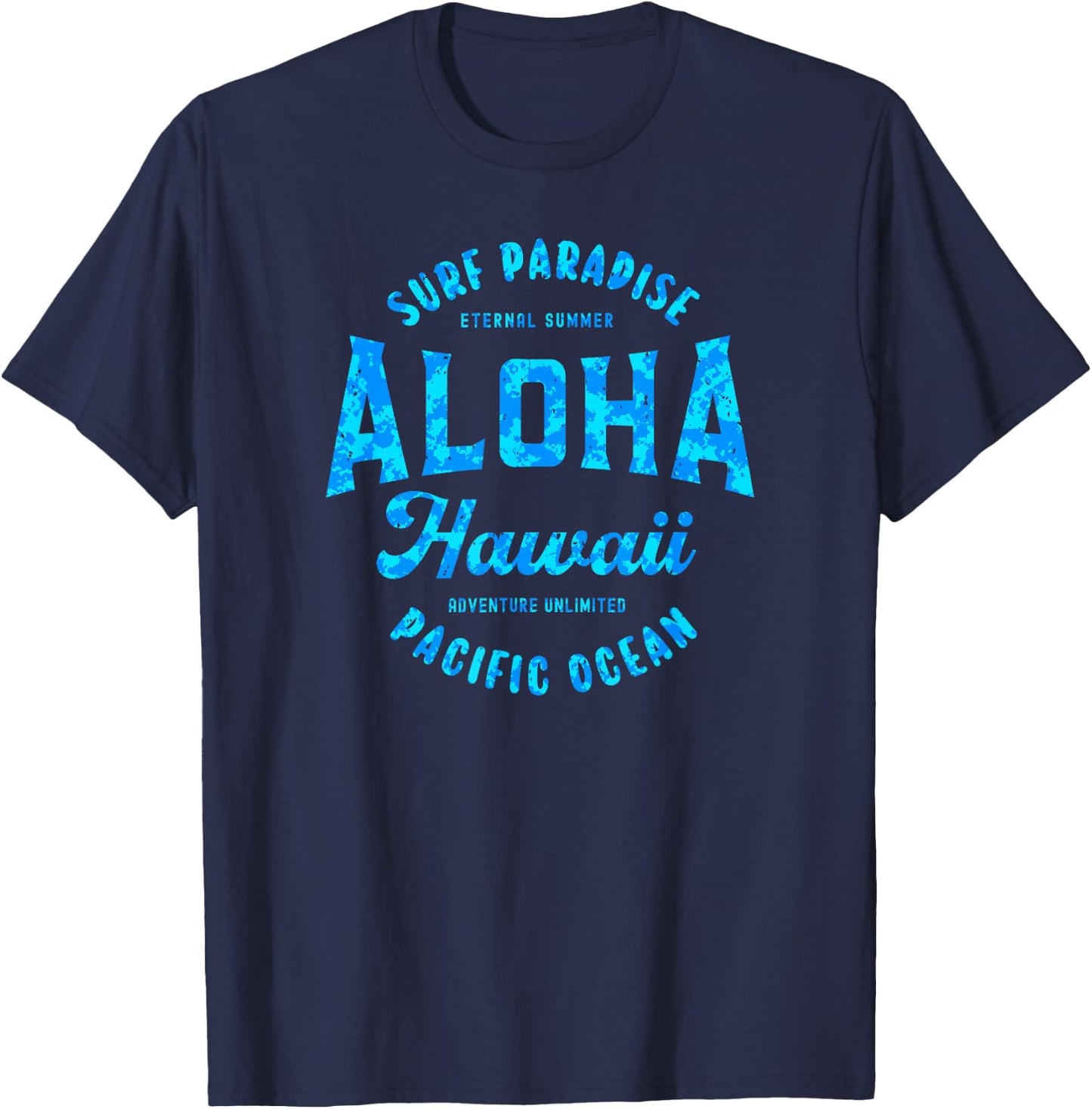 Hawaii Aloha Hawaiian Retro Throwback Girls Boys Souvenir T-Shirt - T-Shirt | Navy