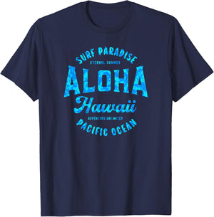 Hawaii Aloha Hawaiian Retro Throwback Girls Boys Souvenir T-Shirt - T-Shirt | Navy