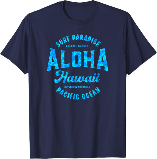 Hawaii Aloha Hawaiian Retro Throwback Girls Boys Souvenir T-Shirt - T-Shirt | Navy