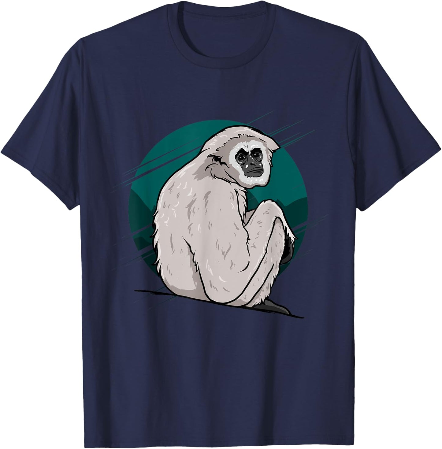 Funny Gibbon Monkey T-Shirt - T-Shirt | Navy