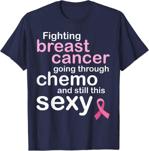 Fighting Breast Cancer Meme for Chemo Patients | Funny T-Shirt - T-Shirt | Navy