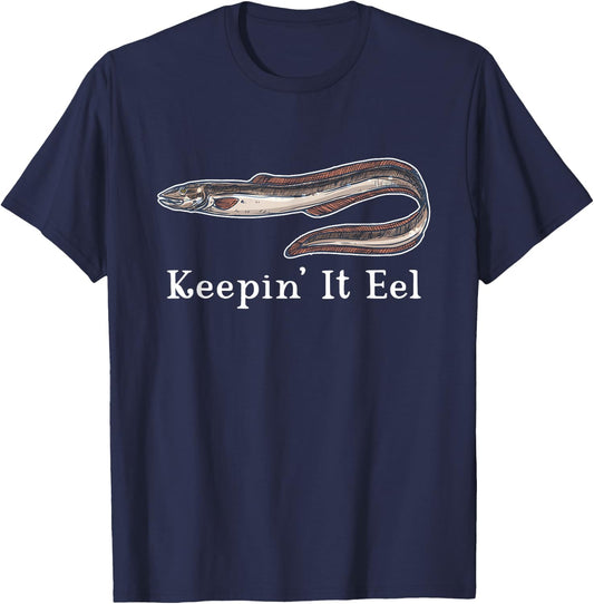 Eel Lover Eels Aquarium Funny Joke Men Women Boys Girls T-Shirt - T-Shirt | Navy