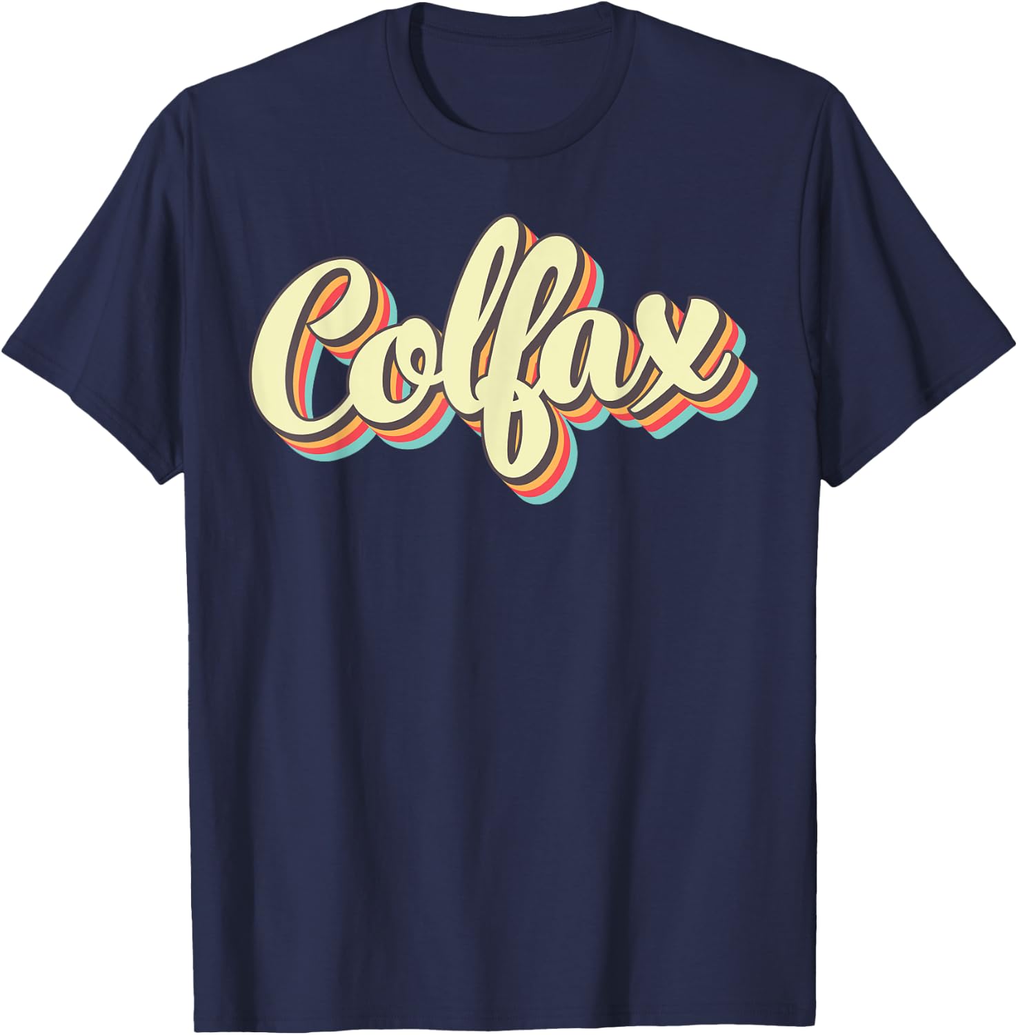 Colfax Retro Art Baseball Font Vintage T-Shirt - T-Shirt | Navy