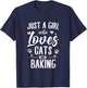 Baker & Bake Fans of Baking Supplies & Cats Lover | Baking T-Shirt - T-Shirt | Navy