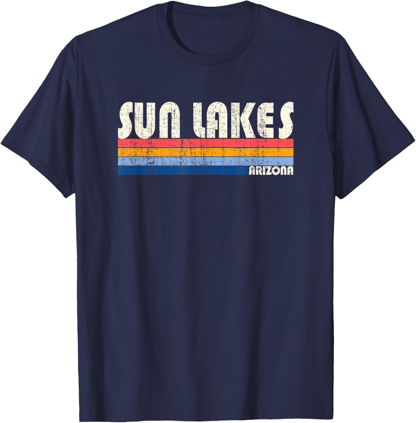Vintage Retro 70s 80s Style Hometown of Sun Lakes, AZ T-Shirt - T-Shirt | Navy