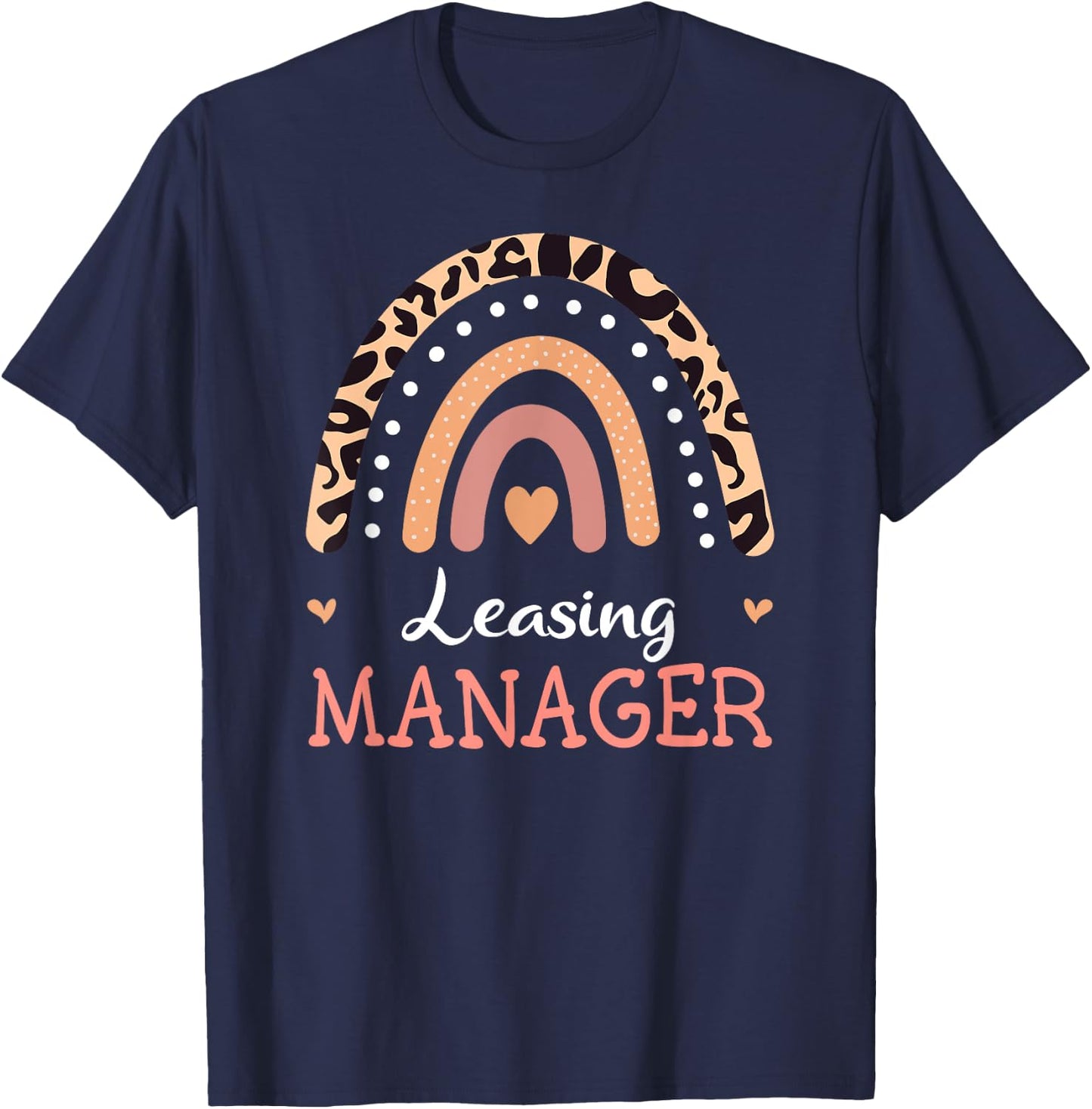 Leasing Manager Leopard Rainbow Appreciation T-Shirt - T-Shirt | Navy