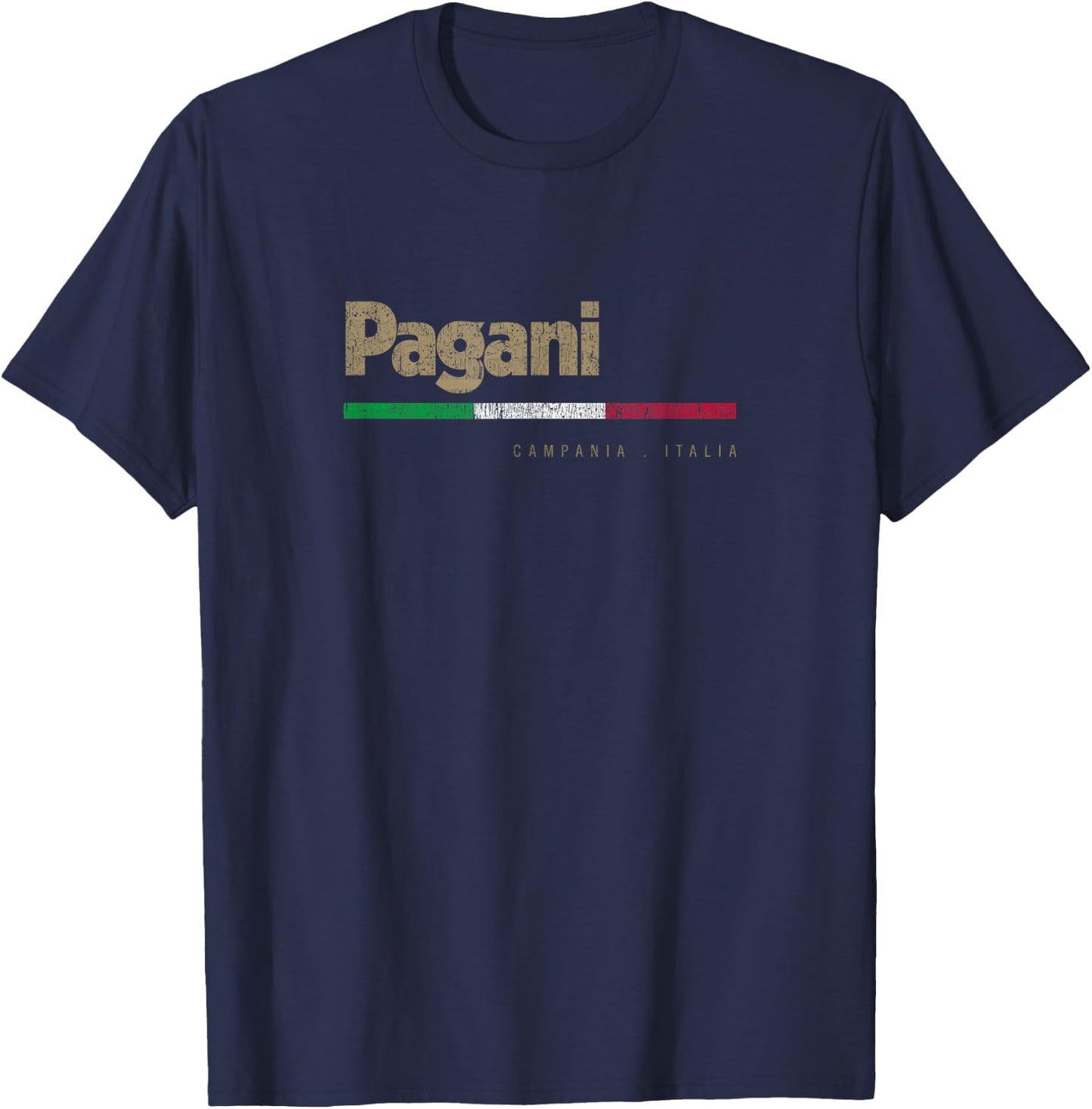Pagani Italian City Retro Italy Flag T-Shirt - T-Shirt | Navy