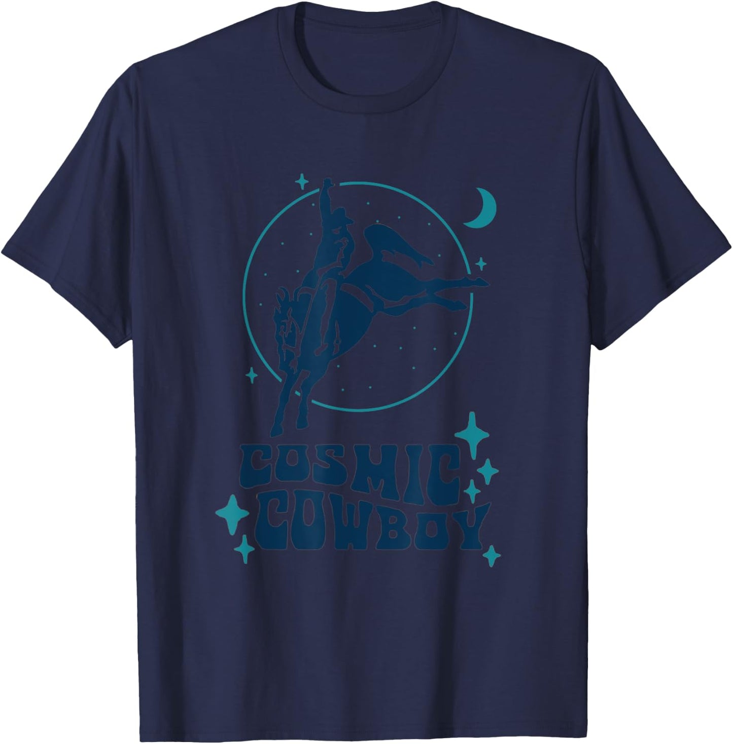 Cosmic Cowboy, Rodeo Horse Women Horse Barrel Racing T-Shirt - T-Shirt | Navy