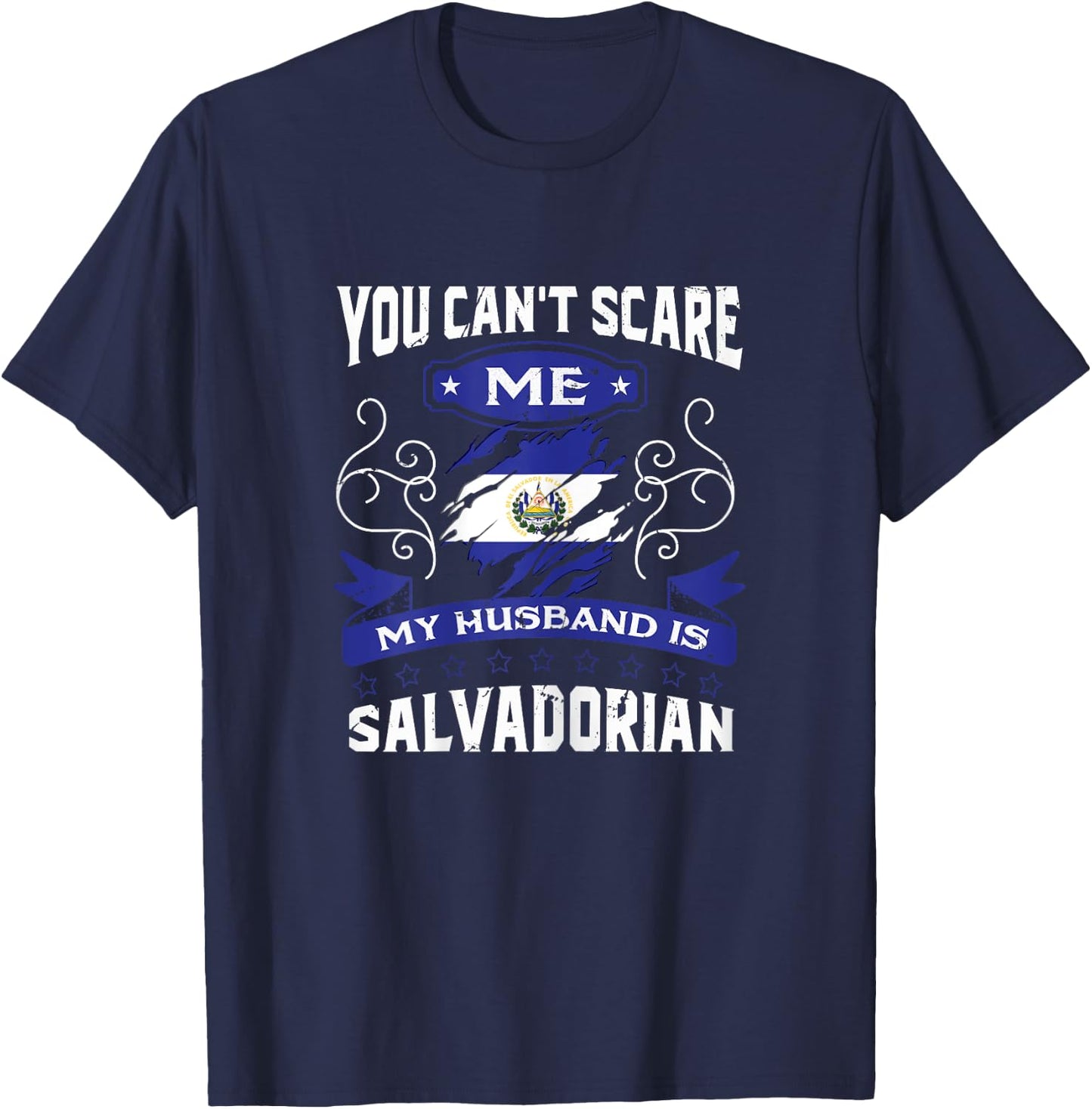 El Salvador Funny Me My Husband Is Salvadorian T-Shirt - T-Shirt | Navy
