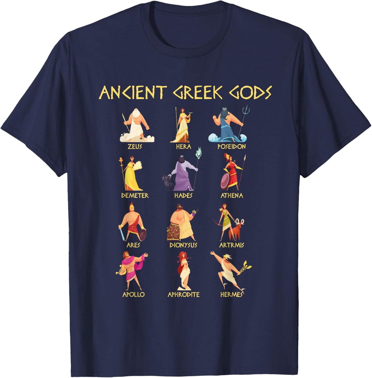 Greek Mythology Gods - Ancient Greek Gods T-Shirt - T-Shirt | Navy