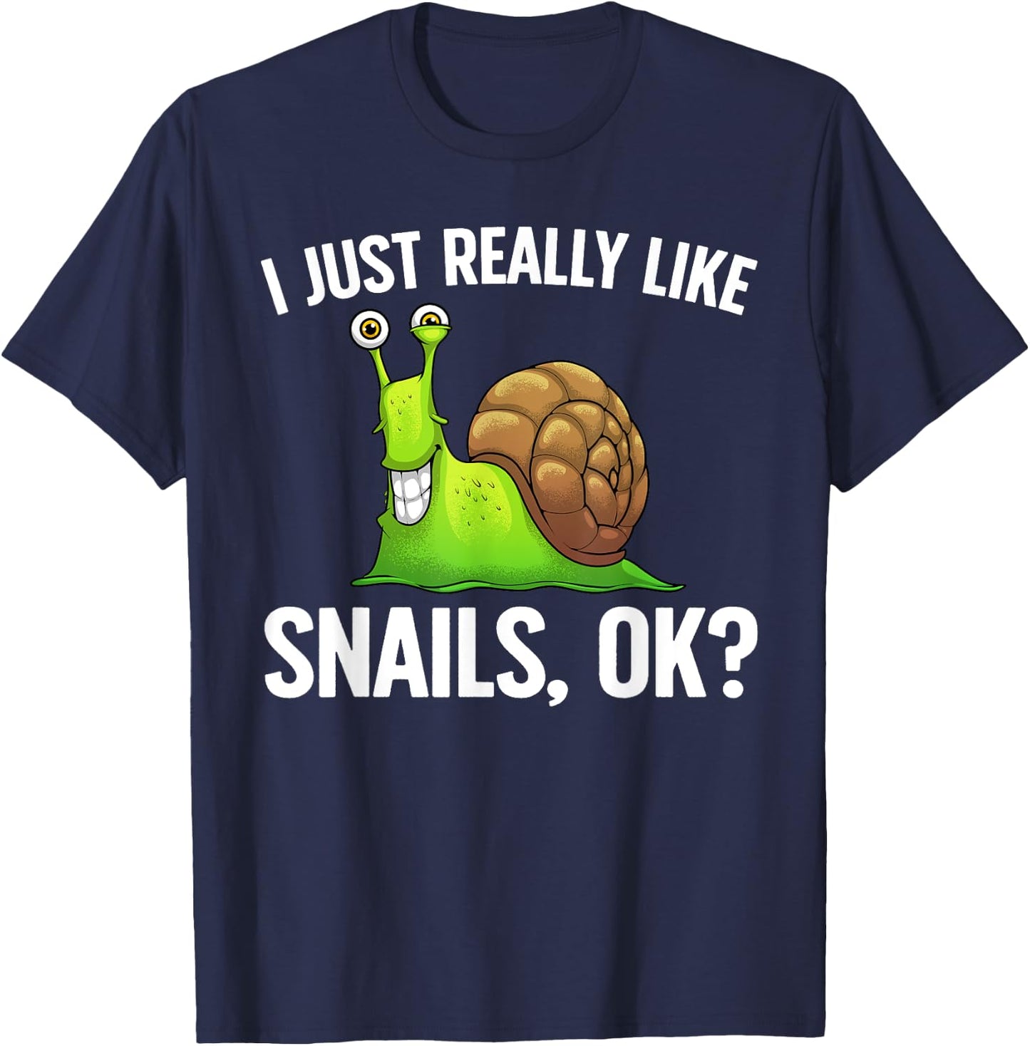 Cute Snail Design Women Kids Gastropod Snail Lovers T-Shirt - T-Shirt | Navy
