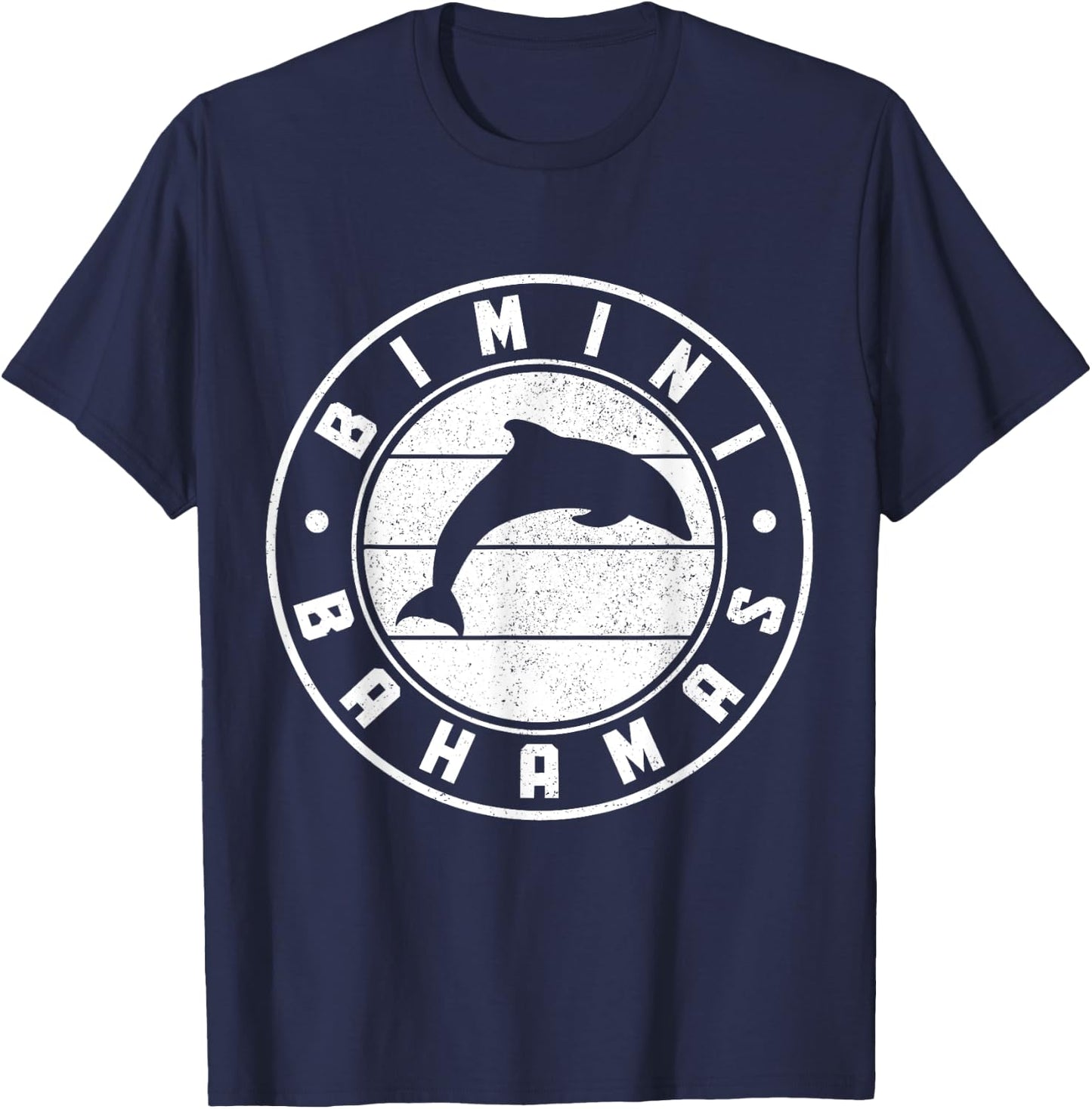Bimini Bahamas Souvenir Dolphin Vintage T-Shirt - T-Shirt | Navy
