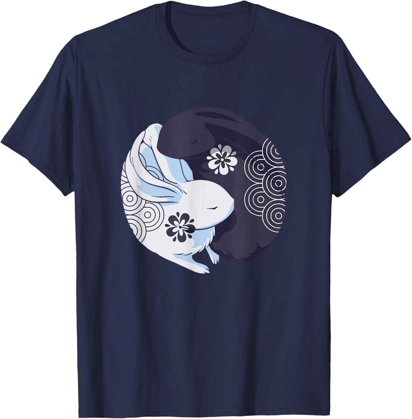 Yin Yang Year Of The Rabbit Happy Chinese New Year 2023 T-Shirt - T-Shirt | Navy