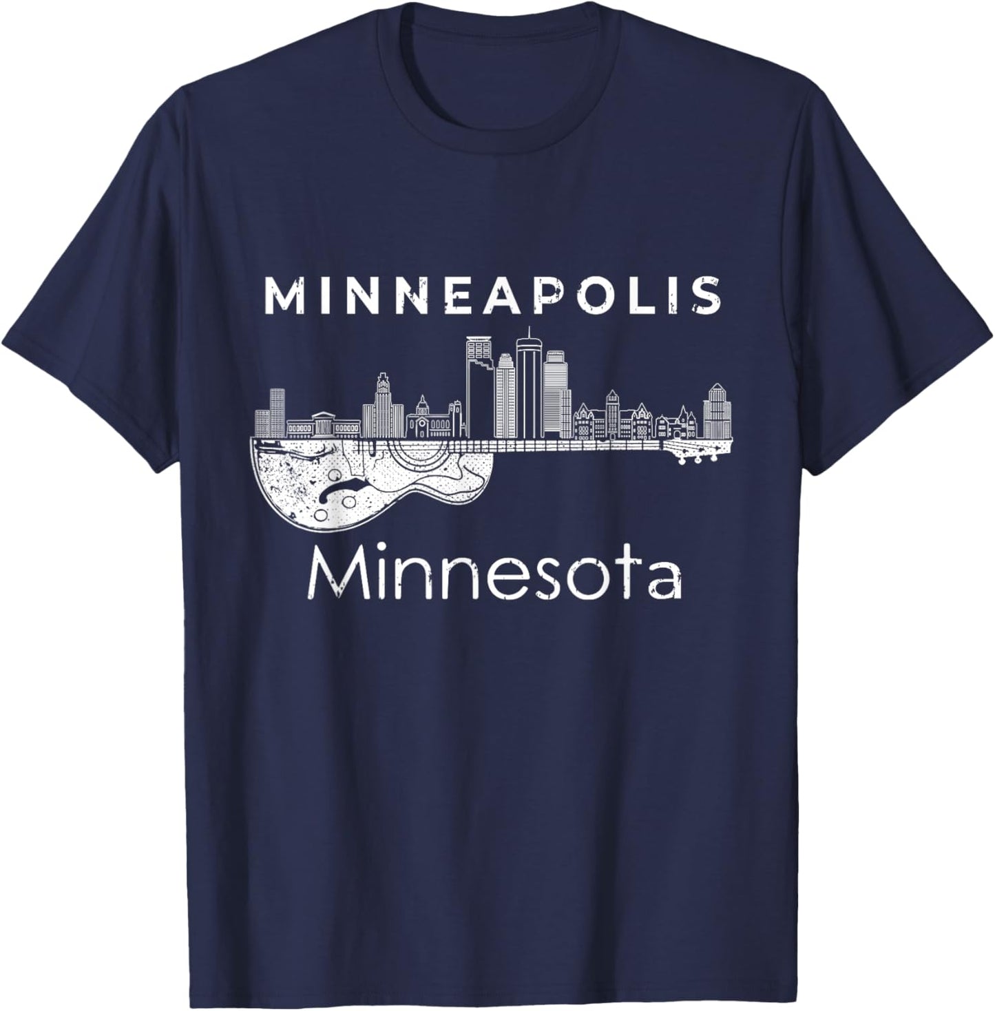 Minneapolis Souvenir Men Minnesota Music Electric Guita T-Shirt - T-Shirt | Navy