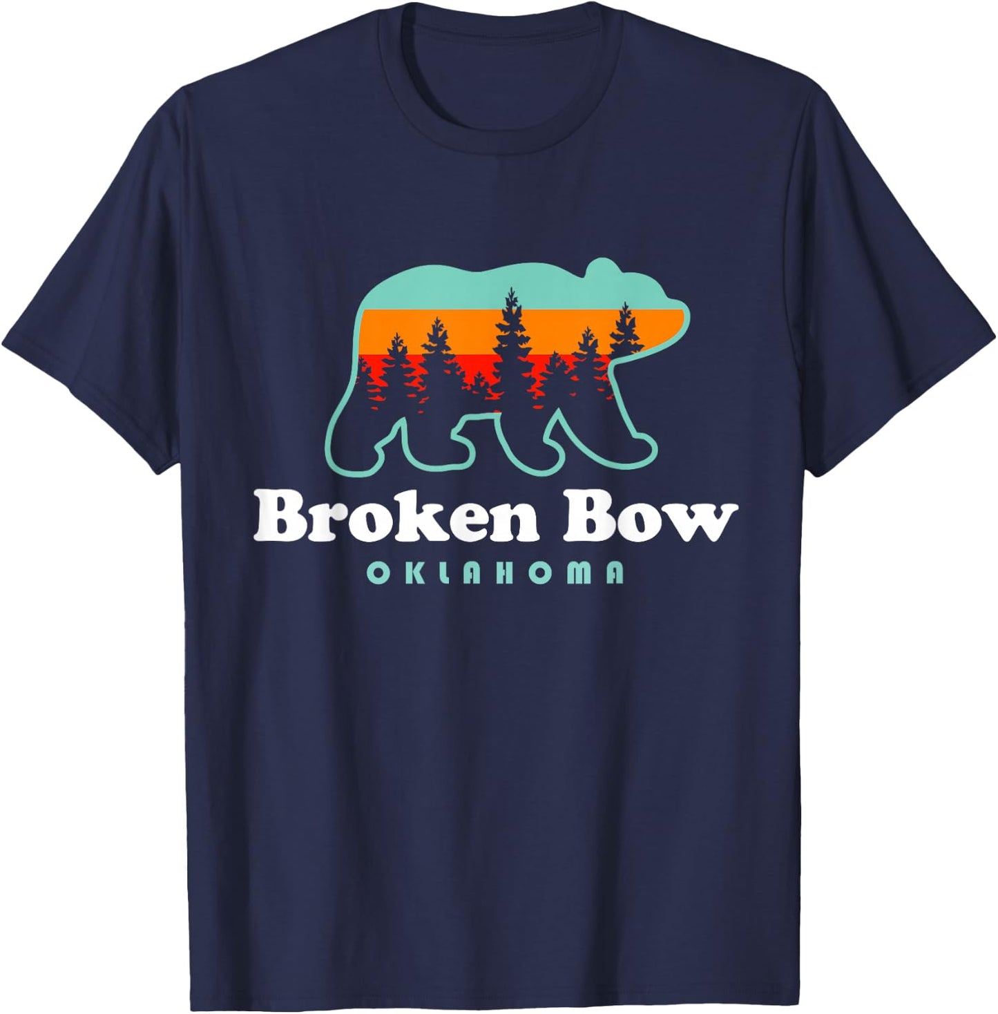 Broken Bow Oklahoma Lake Outdoors Bear T-Shirt - T-Shirt | Navy