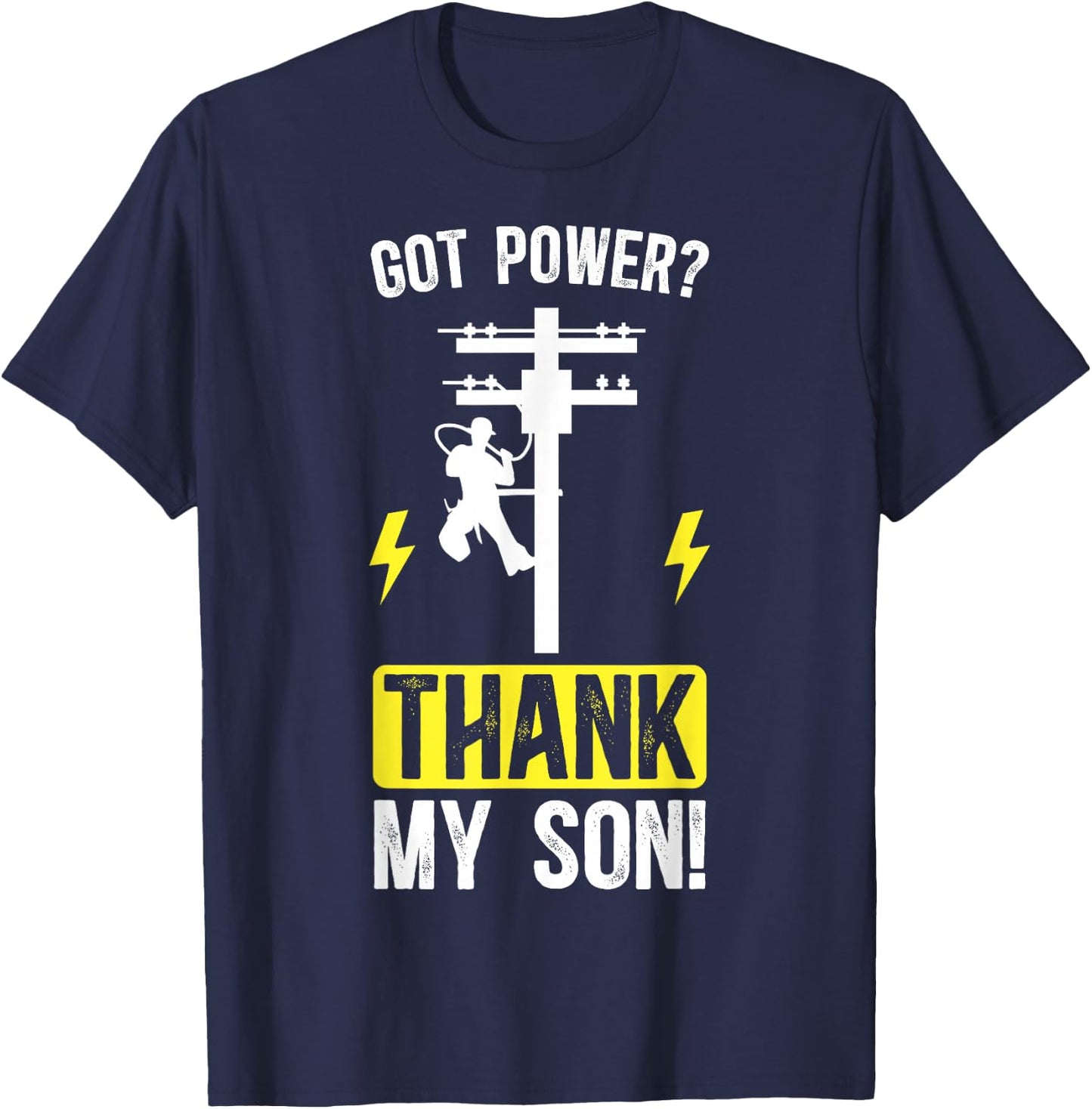 Thank My Son Lineman Mom Of A Lineman Mother Line Mama T-Shirt - T-Shirt | Navy