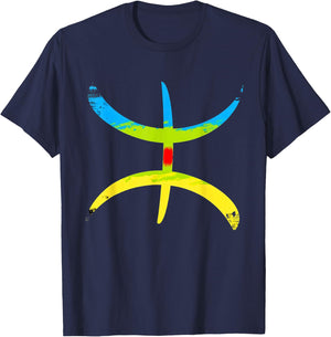 Berber Amazigh Symbol Kabyle Flag T-Shirt - T-Shirt | Navy