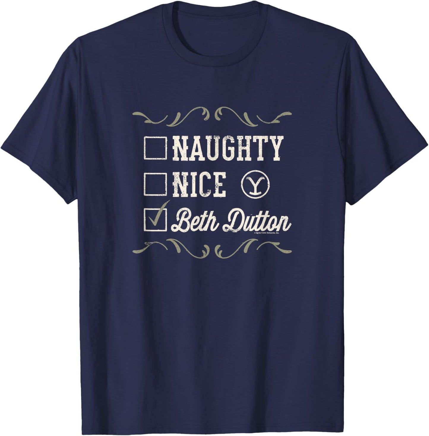 Yellowstone - Naughty Nice Beth Dutton T-Shirt - T-Shirt | Navy