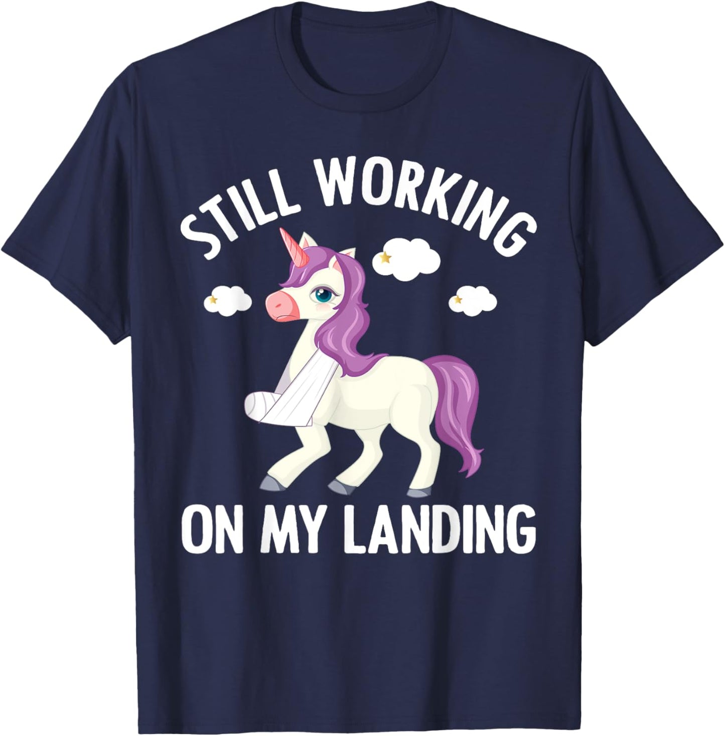 Cool Broken Arm Women Broke Elbow Hand Unicorn T-Shirt - T-Shirt | Navy
