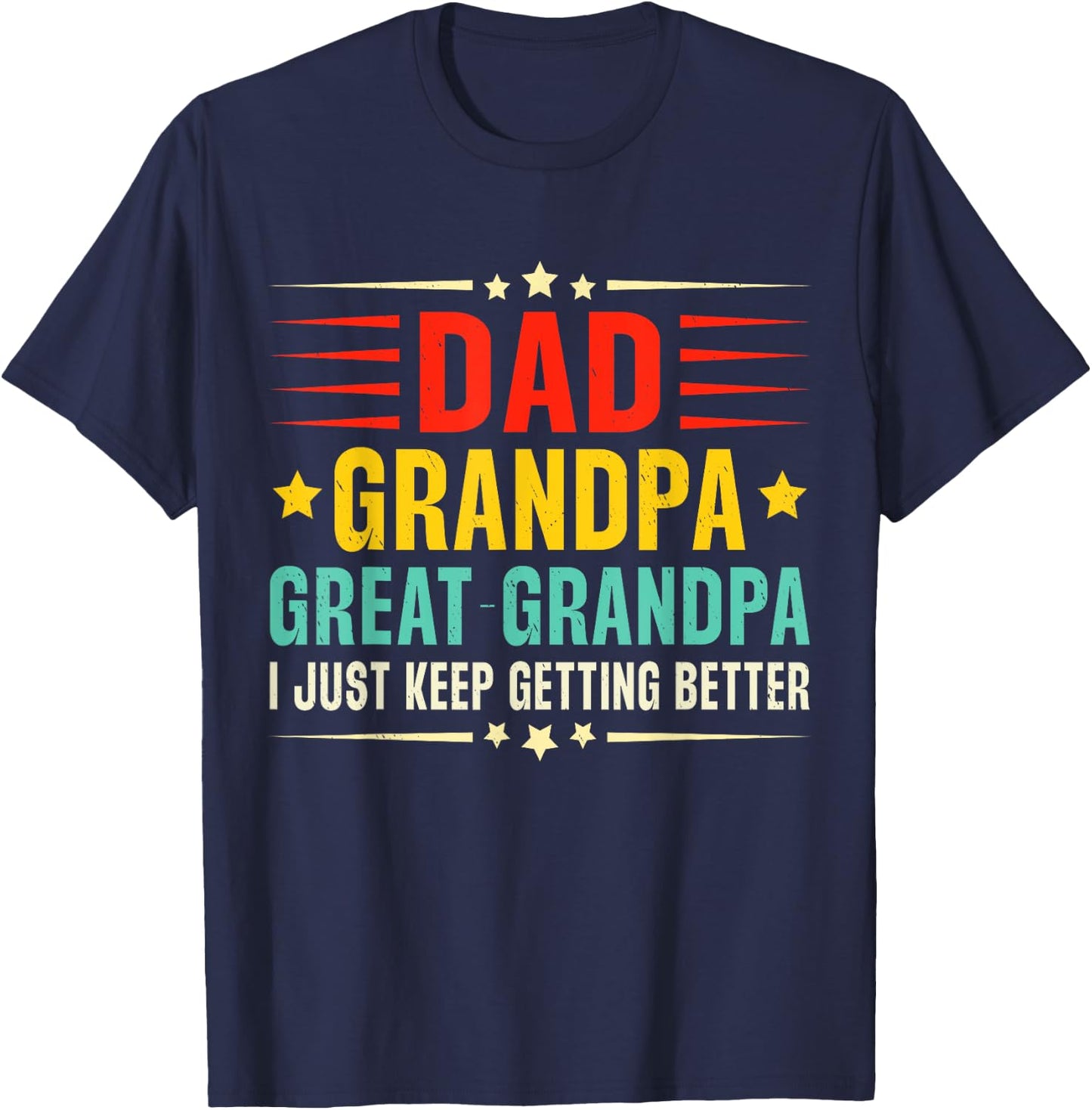 Retro Vintage dad grandpa great grandpa Cool fathers day T-Shirt - T-Shirt | Navy