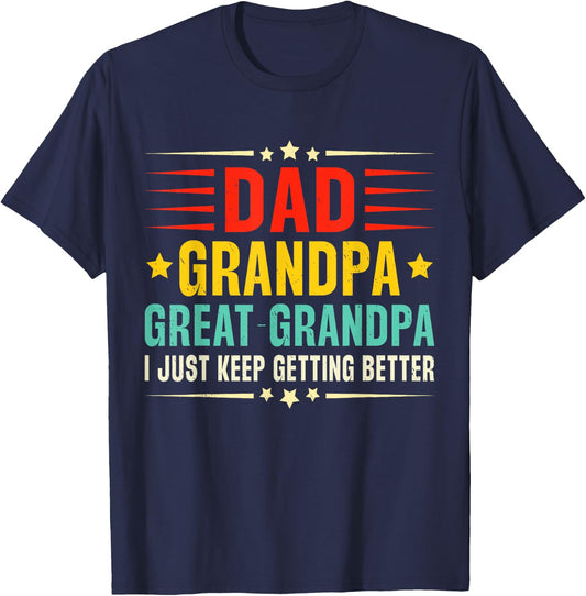 Retro Vintage dad grandpa great grandpa Cool fathers day T-Shirt - T-Shirt | Navy