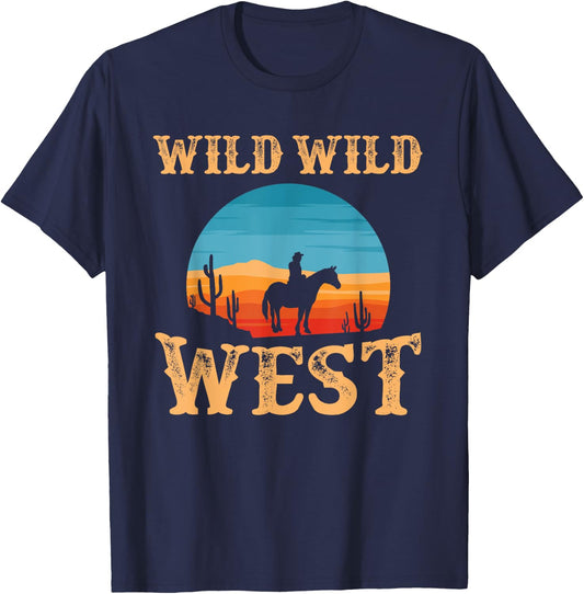 Great Wild Wild West Cowboy Design Western Country Fan T-Shirt - T-Shirt | Navy