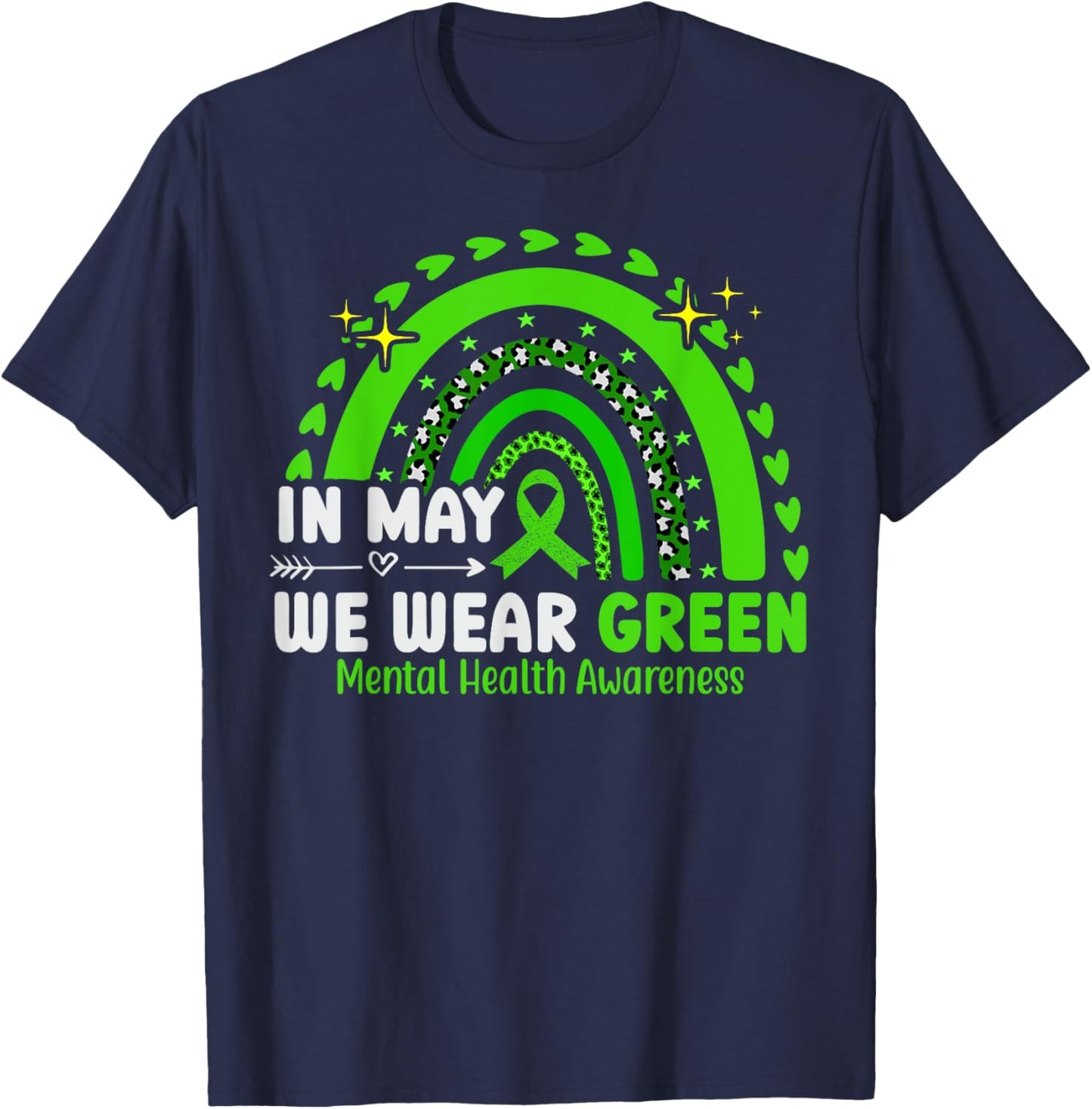 Its Okay To Not Be Okay Shirt Mental Health Awareness Ribbon T-Shirt - T-Shirt | Navy