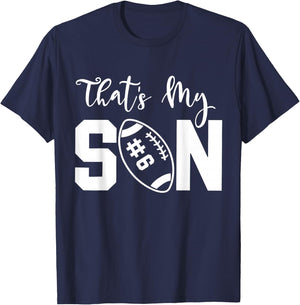 That's My Son Football 6 Jersey Number Vintage Mom Dad T-Shirt - T-Shirt | Navy