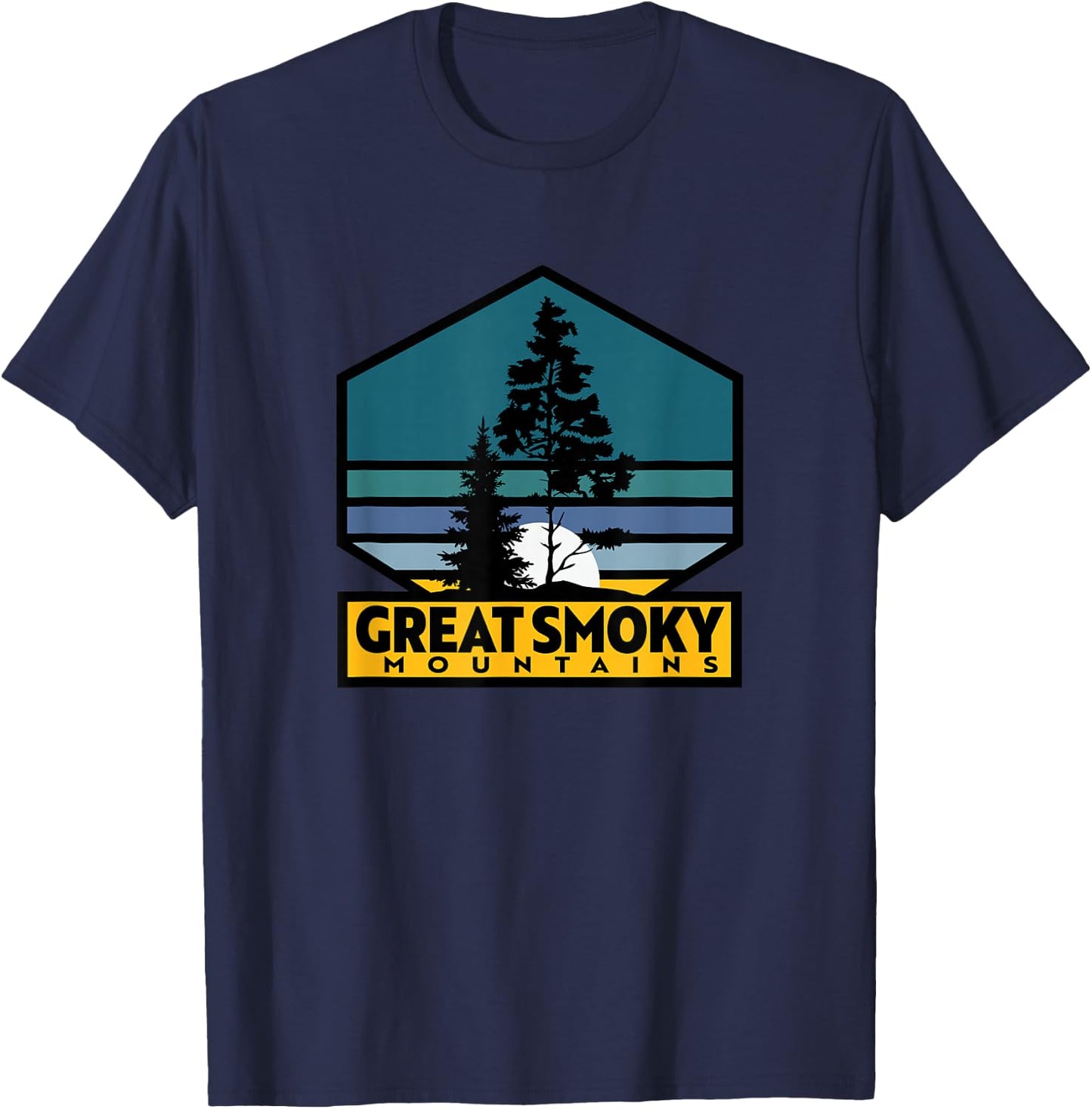 Great Smoky Mountains National Park Pines T-Shirt - T-Shirt | Navy