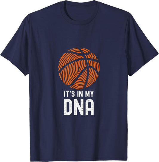 It's In My DNA Basketball Player Ball Game Funny Basketball T-Shirt - T-Shirt | Navy