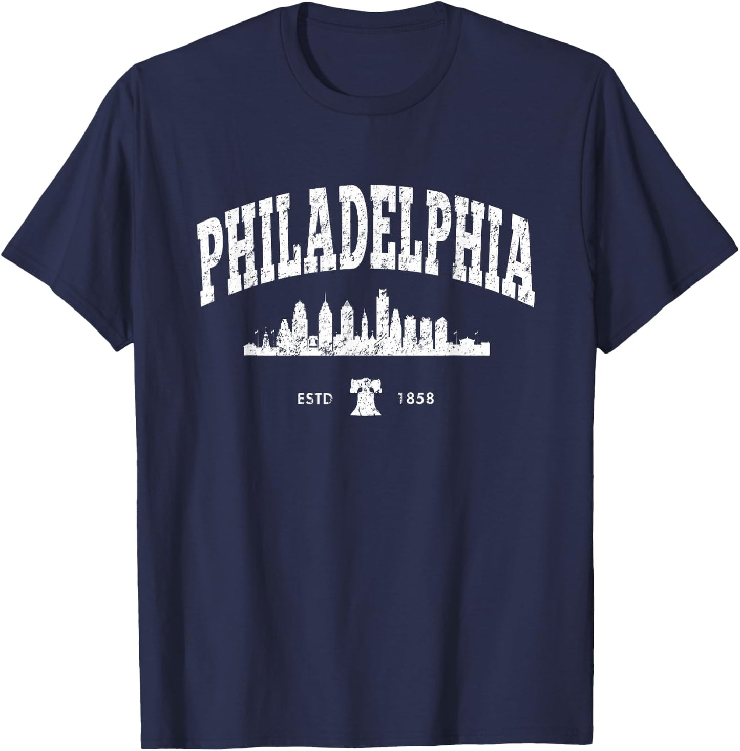 Philadelphia Shirt City of Brotherly Love PA Vintage Philly T-Shirt - T-Shirt | Navy