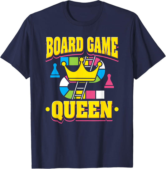Funny Board Game Queen Design T-Shirt - T-Shirt | Navy